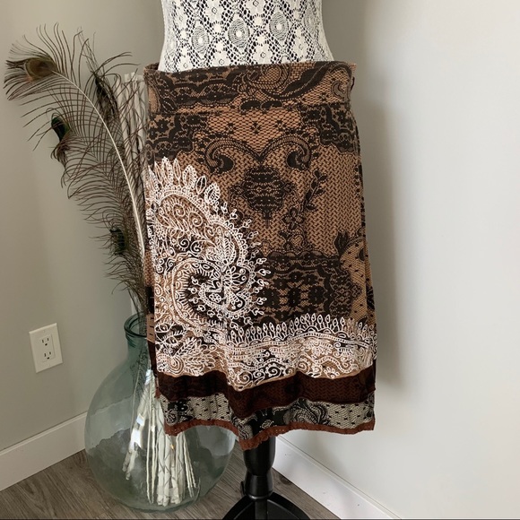 Desigual Dresses & Skirts - DESIGUAL Skirt Brown Patterned Size L/XL
